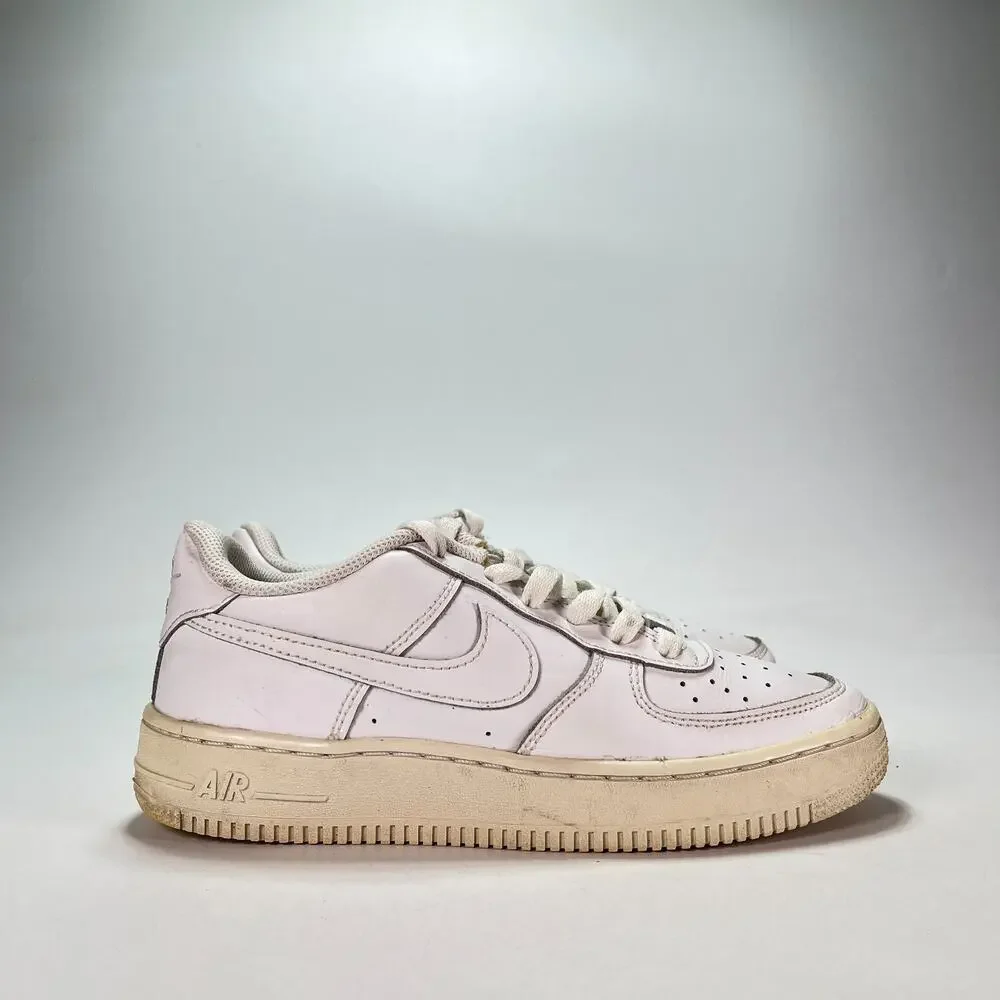 Nike Air Force 1 Low Triple White Leather Sneakers DH2920-111 Youth Size 5.5Y